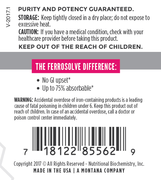 FerroSolve contains a highly-absorbable, chelated form of iron to promote and maintain healthy iron levels.