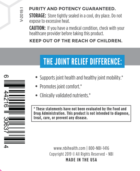 Joint Relief contains clinically validated nutrients to support joint health and healthy joint mobility, and promote joint comfort. 
