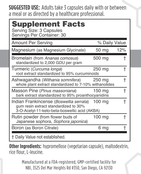 Joint Relief contains clinically validated nutrients to support joint health and healthy joint mobility, and promote joint comfort. 