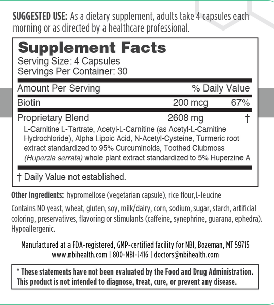 Stimulant-free MitoForte promotes all-day energy and focus while supporting healthy memory and mood.