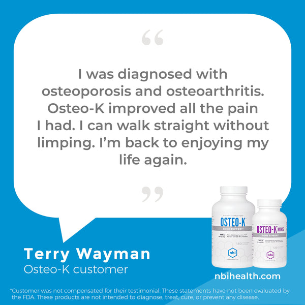 Osteo-K contains a 45 mg of MK4®, also called menaquinone-4 and menatetrenone, calcium and vitamin D. MK4 is a form of natural Vitamin K2. 