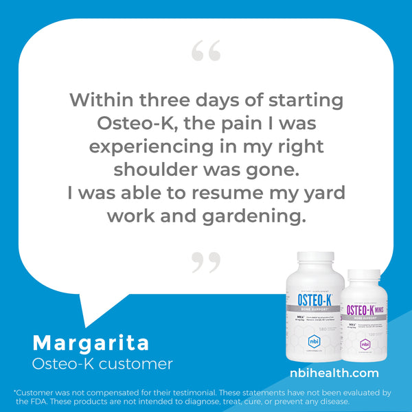 Osteo-K contains a 45 mg of MK4®, also called menaquinone-4 and menatetrenone, calcium and vitamin D. MK4 is a form of natural Vitamin K2. 