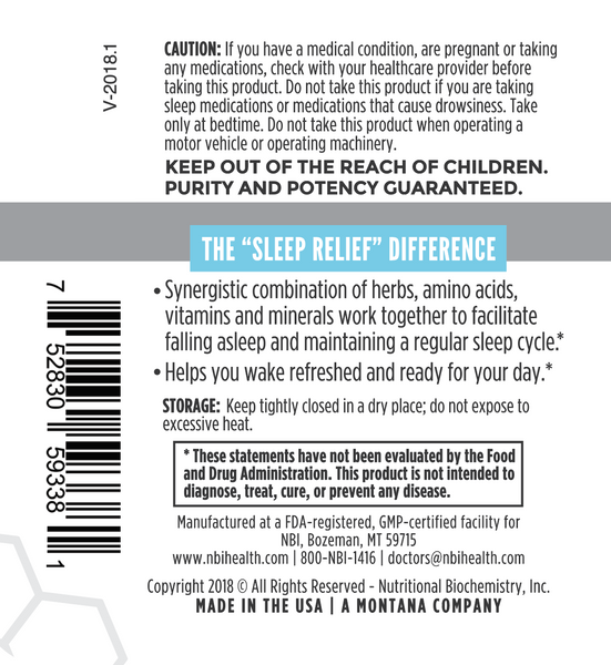 Sleep Relief’s bi-phasic, time-release technology delivers NBI’s proprietary formula with clinically validated nutrients in two stages—a quick-release first stage and a slow-release second stage to help you gently fall asleep, stay asleep and wake refreshed and ready for your day.